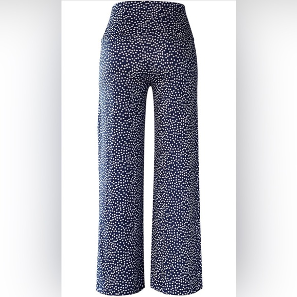 NWOT 3X / XXXL Arolina Women's Stretchy Wide Leg Palazzo Pants / Navy Polka Dot - Picture 2 of 15